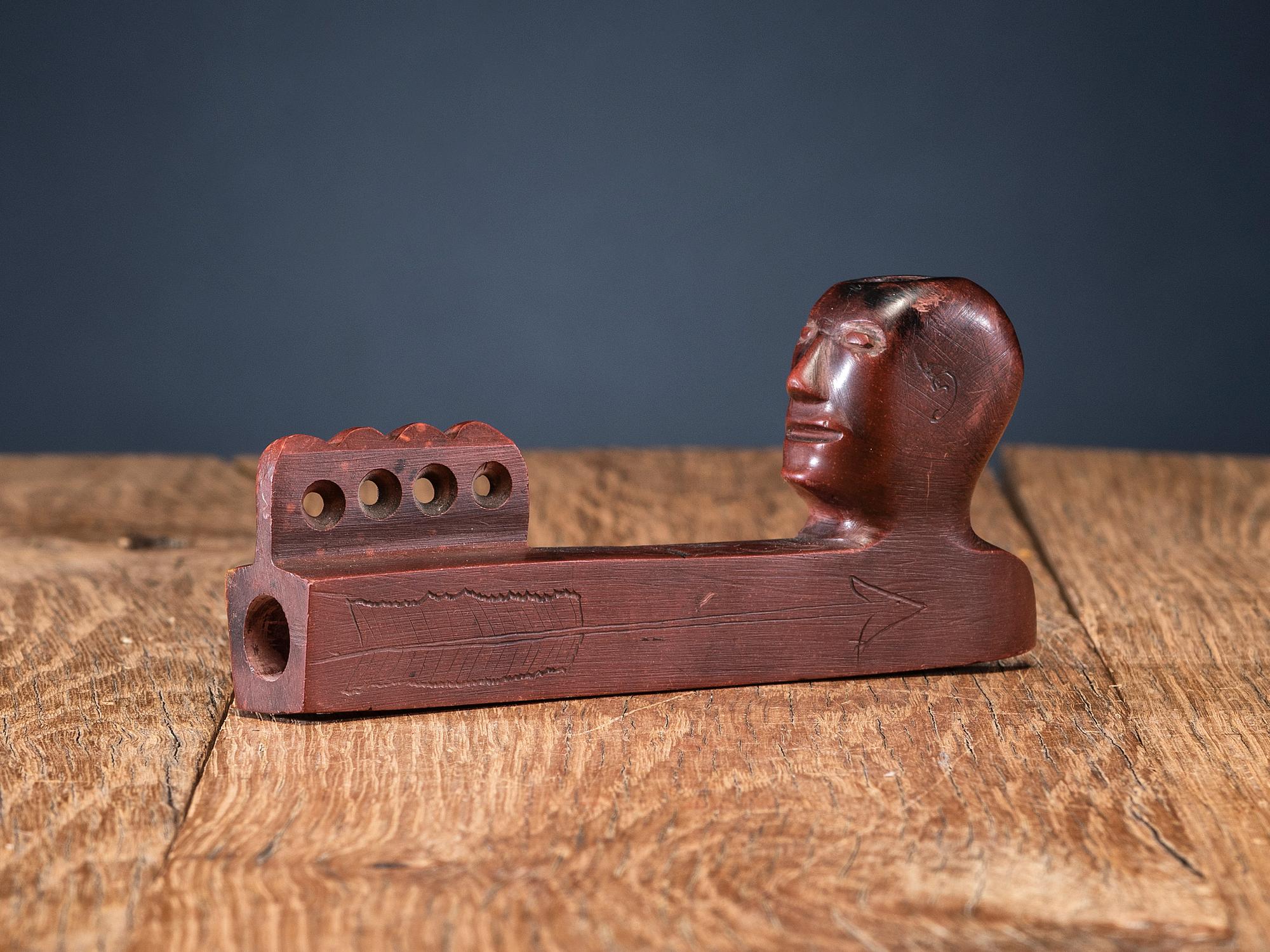 Western Great Lakes Figural Catlinite Pipe Bowl