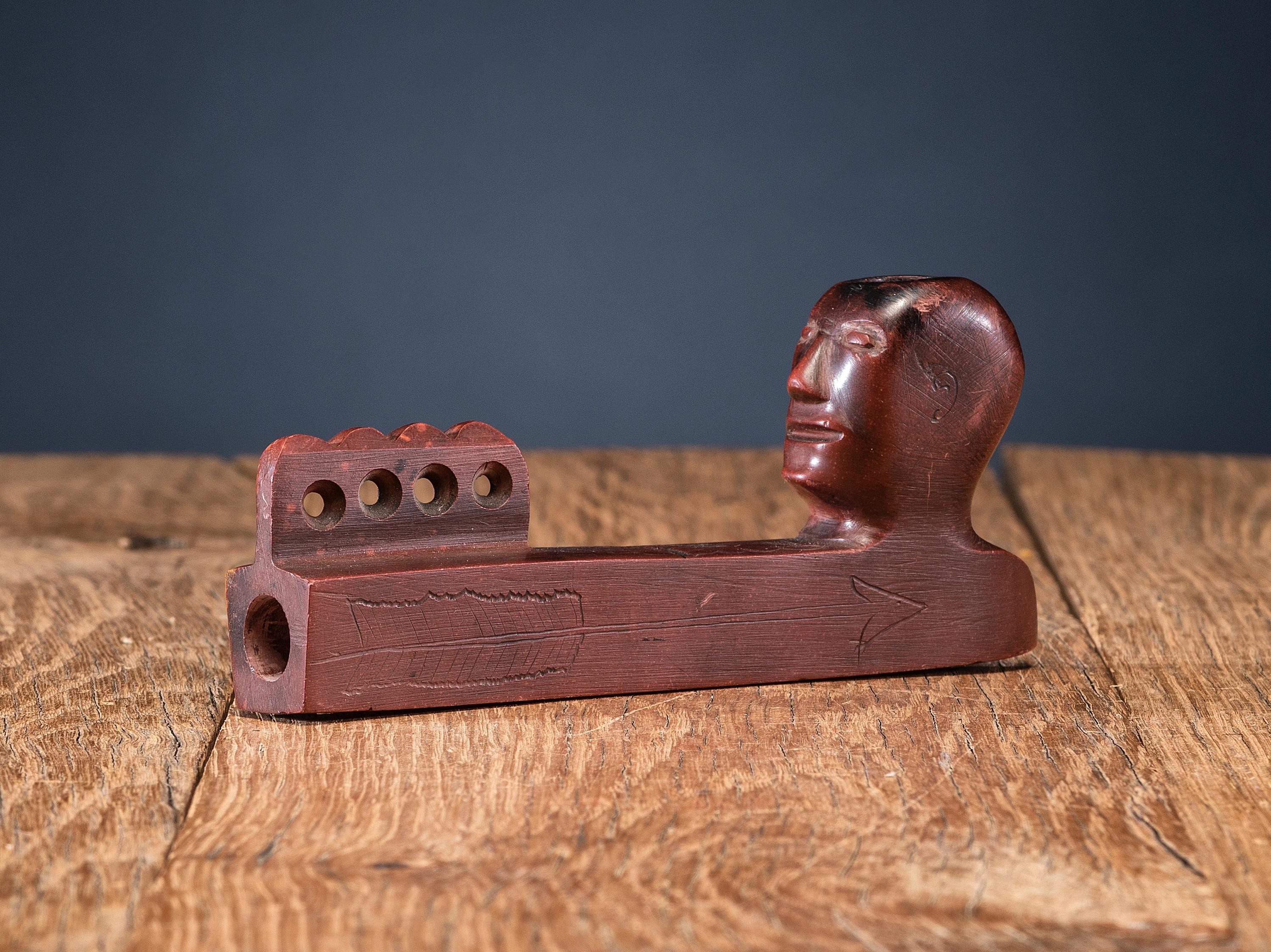 Western Great Lakes Figural Catlinite Pipe Bowl