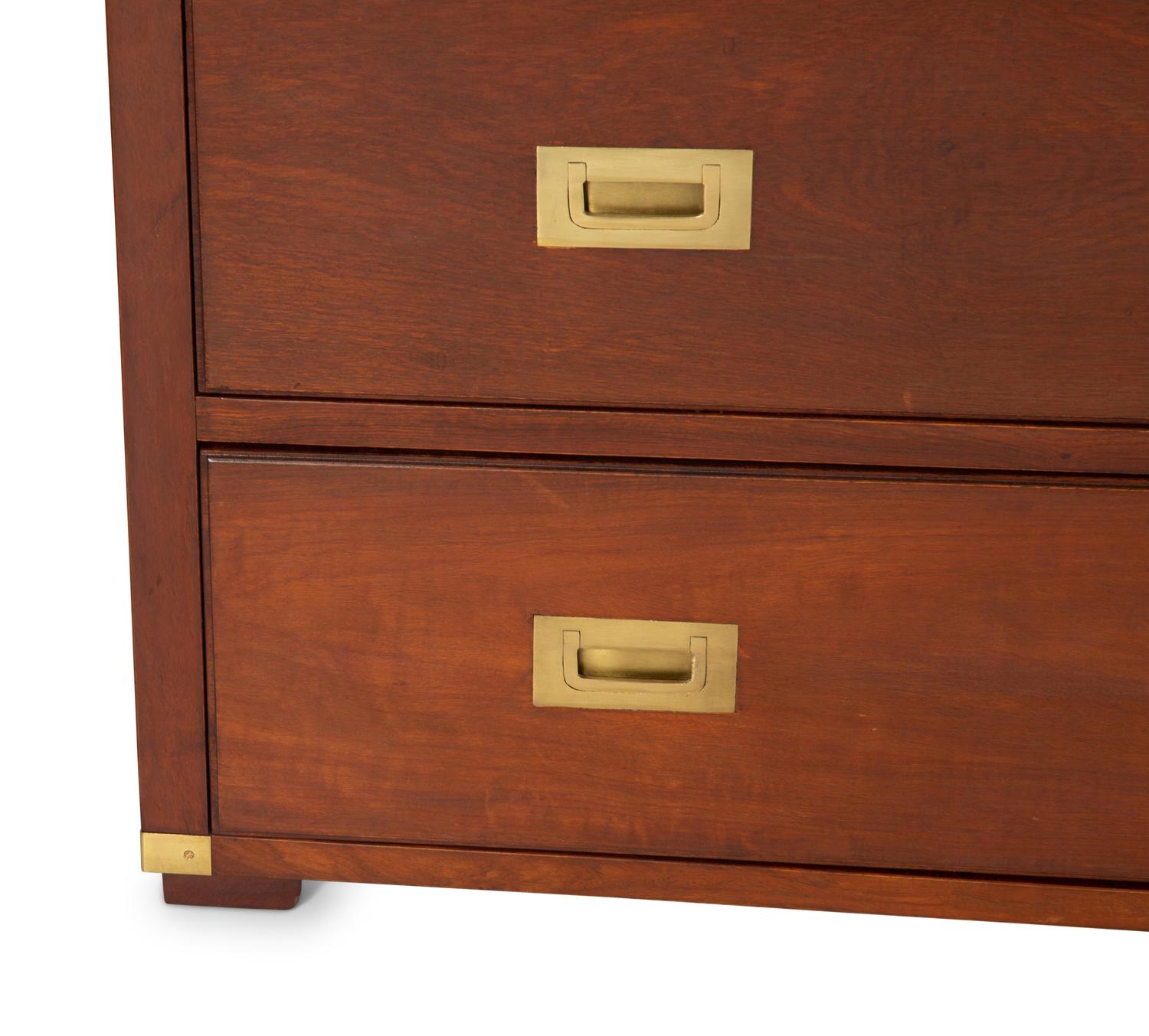 A British Colonial Brass Mounted Campaign Style Dresser — 20th Century