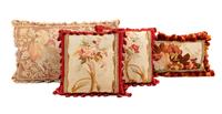 A Group of Four Aubusson Upholstered Pillows