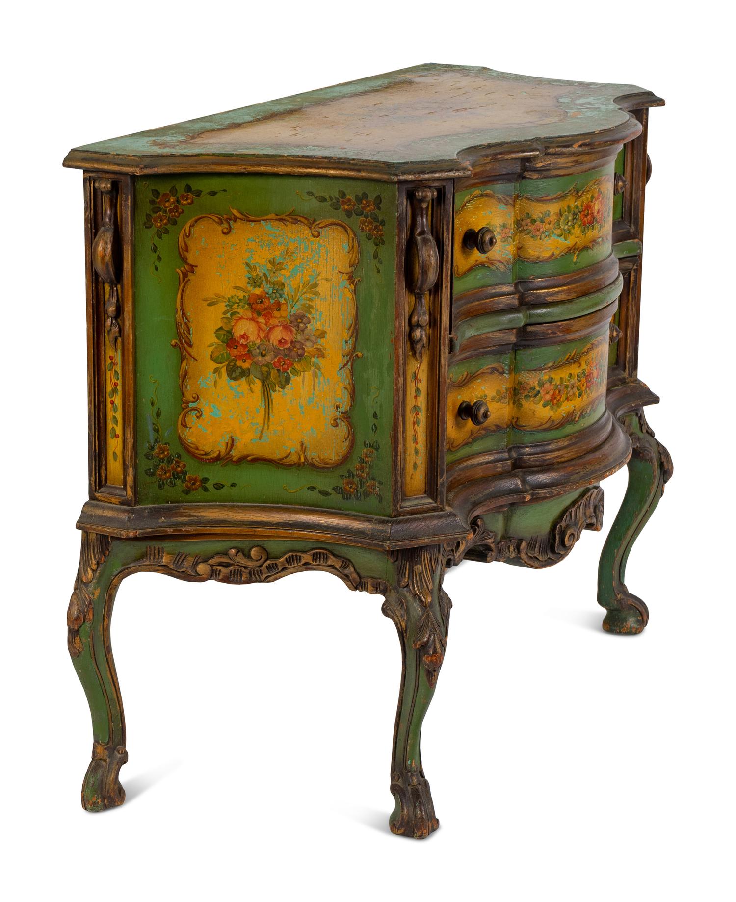 Two Pieces of Venetian Style Painted Furniture — 20TH CENTURY