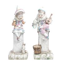 A Pair of Continental Porcelain Figures Height of taller 15 1/4 inches.