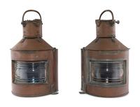 A Pair of Copper Railroad Lanterns