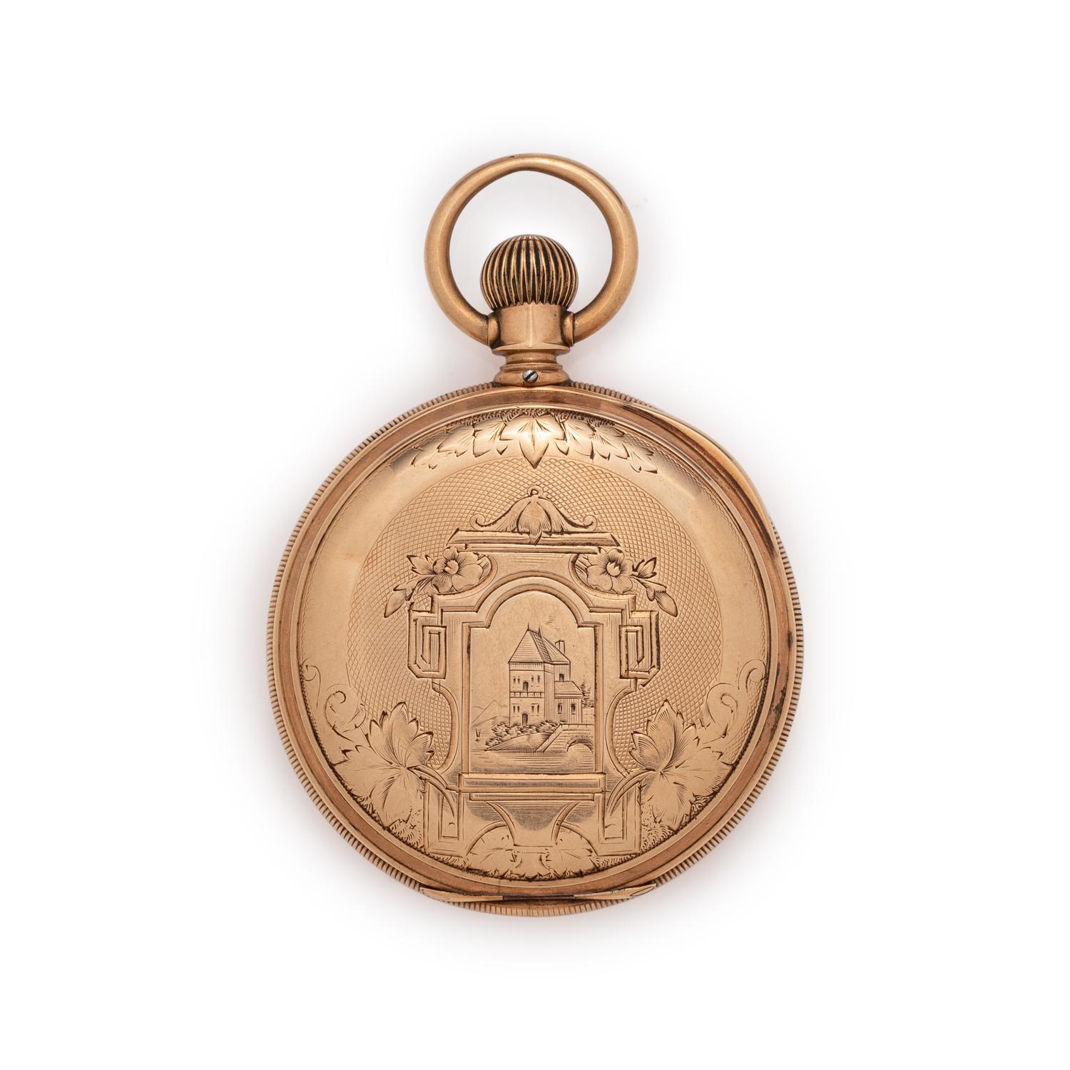 14K YELLOW GOLD HUNTER CASE POCKET WATCH