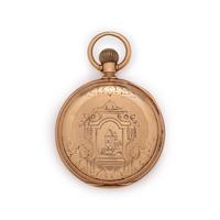 14K YELLOW GOLD HUNTER CASE POCKET WATCH