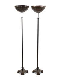 A Pair of Brass and Copper Torchères After the Design by Eliel Saarinen