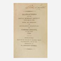 [Presidential] [Washington, George] Hawes, W(illiam). The Transactions of the Royal Humane Society...