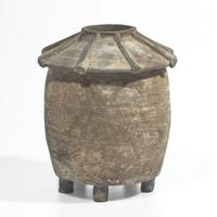 A Chinese Pottery Granary Vessel, Han Dynasty 漢 灰陶谷仓