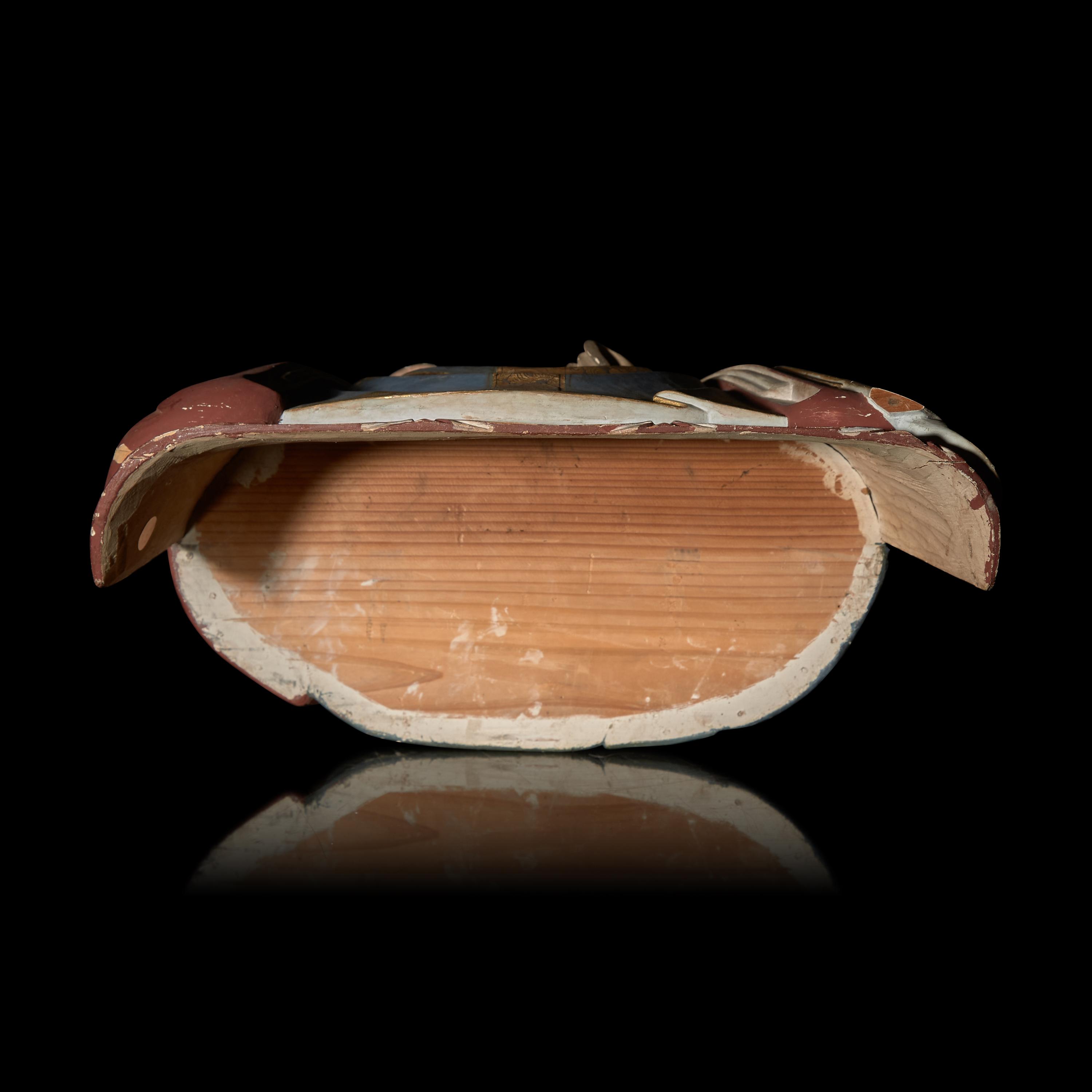 A Japanese Polychrome Painted Wood Figure of a Rakan