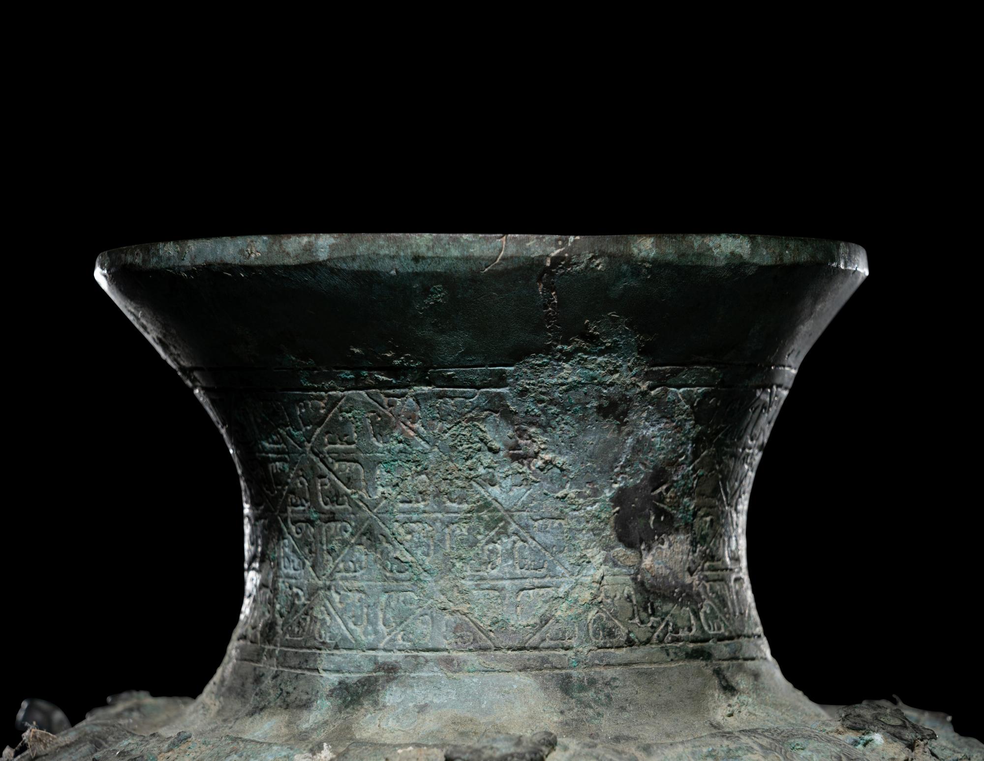 A Chinese Archaistic Style Bronze Hu Vessel