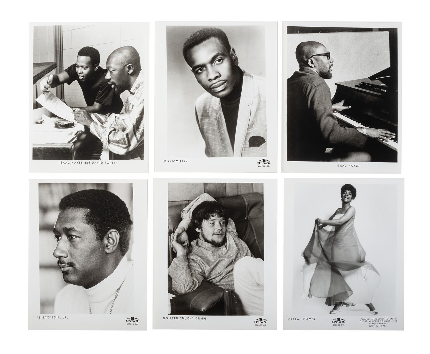 [MUSIC]. Archive of 48 promotional photographs from Stax Records, Memphis, TN, incl. images of Otis Redding, Carla Thomas, Sam and Dave, Johnnie Taylor, and Isaac Hayes. Ca 1968-1969.