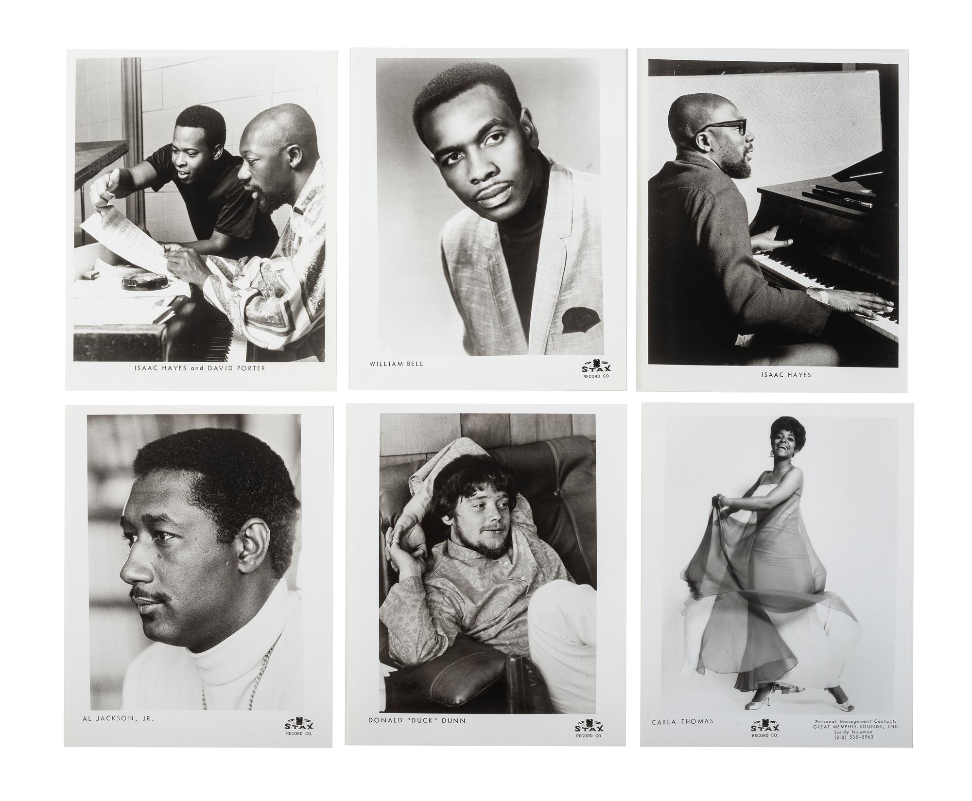 [MUSIC]. Archive of 48 promotional photographs from Stax Records, Memphis, TN, incl. images of Otis Redding, Carla Thomas, Sam and Dave, Johnnie Taylor, and Isaac Hayes. Ca 1968-1969.