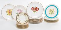 A Collection of English Porcelain Plates Diameter of first 8 1/2 inches.