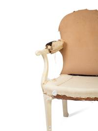A Pair of George III Style Carved White Painted Open Armchairs — 20TH CENTURY