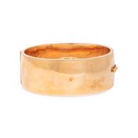 WIDE YELLOW GOLD BANGLE BRACELET
