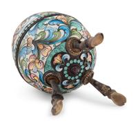 A Russian Enameled Silver Egg