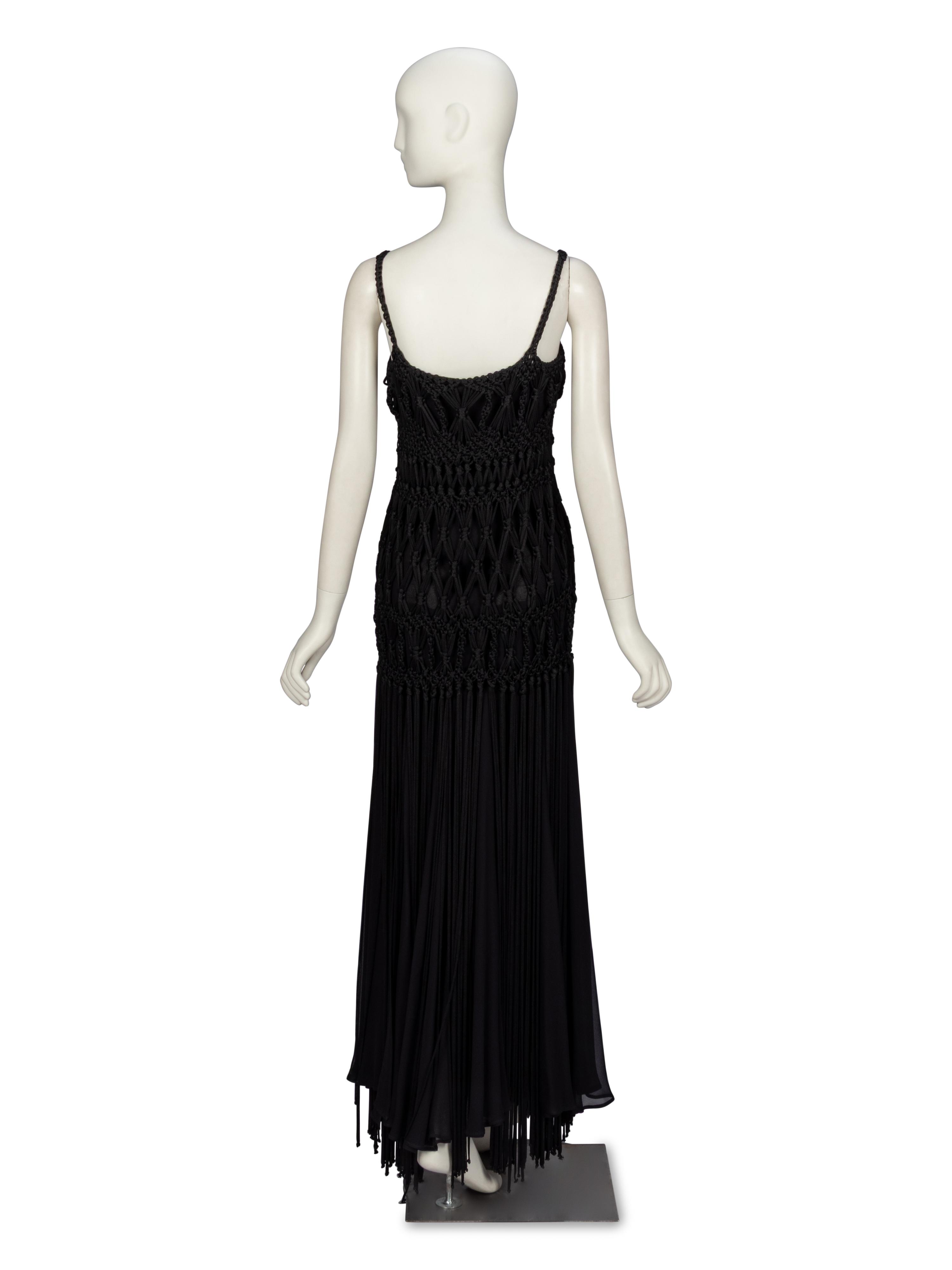 Alberta Ferretti, Fringed Macramé Gown