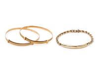 COLLECTION OF YELLOW GOLD BRACELETS