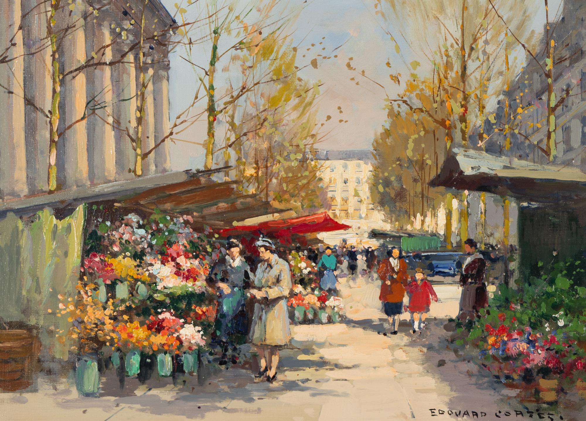 Édouard Léon Cortès (French, 1882-1969) — Le Marché aux Fleurs, Place de la Madeleine