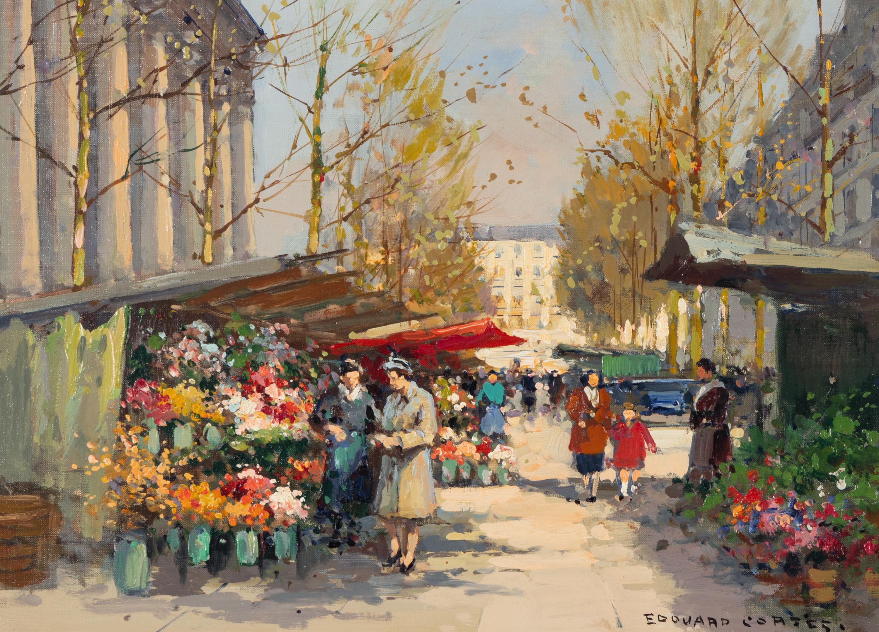 Édouard Léon Cortès (French, 1882-1969) — Le Marché aux Fleurs, Place de la Madeleine