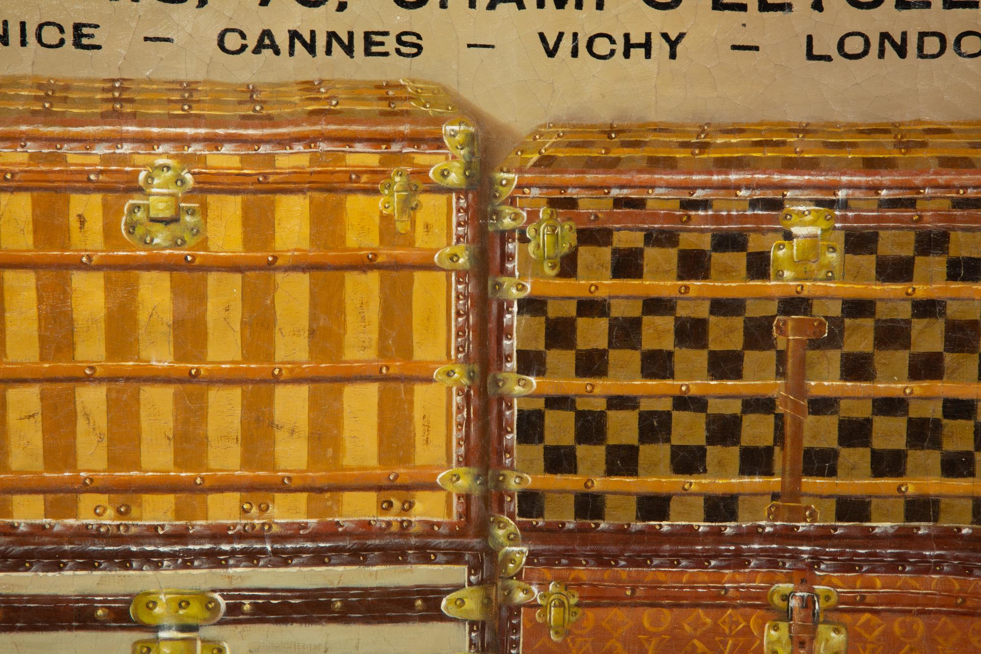 A Hand-Painted Canvas Louis Vuitton Advertising Panel