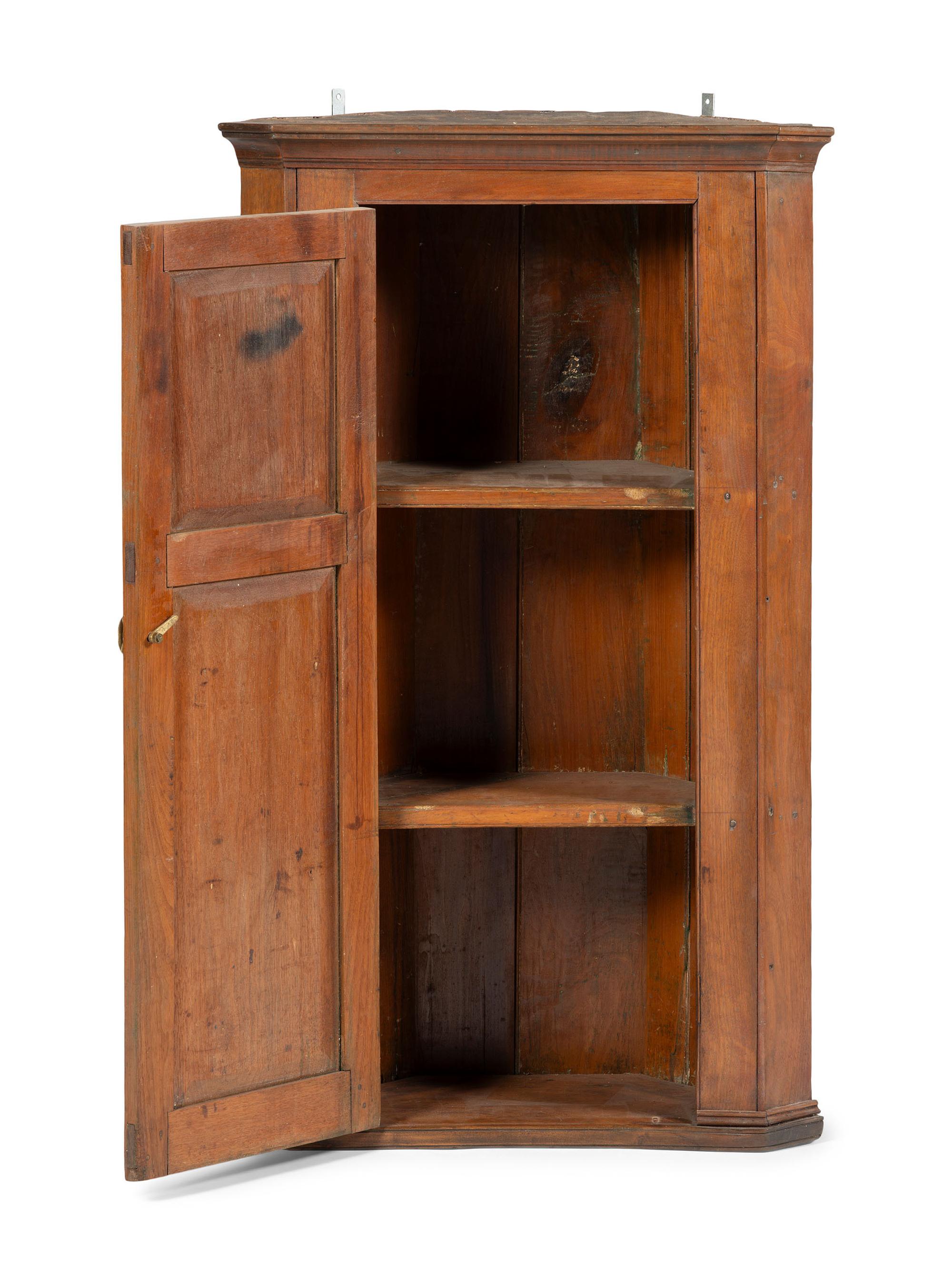 A Country Cherrywood Hanging Corner Cupboard
