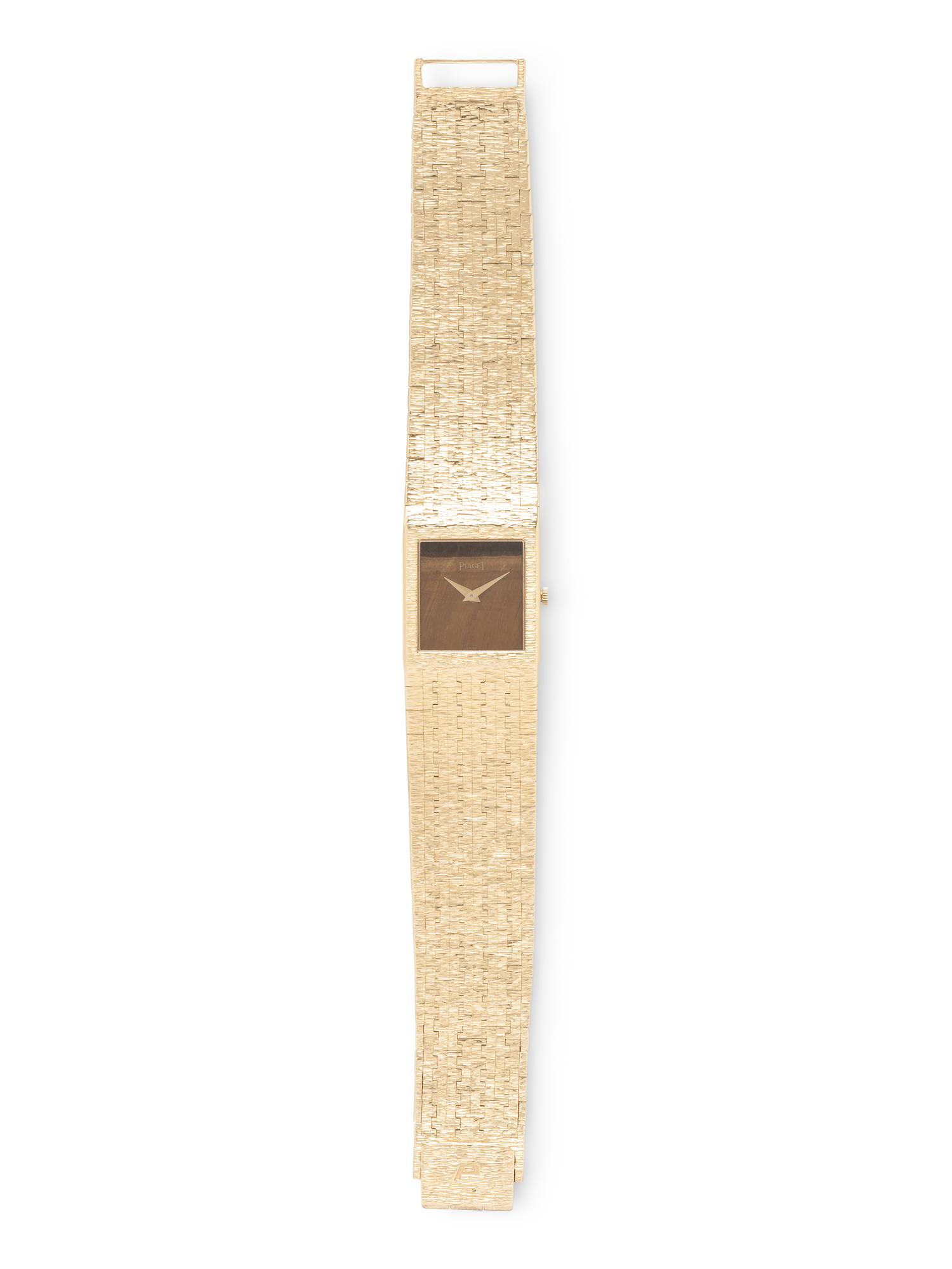 PIAGET, REF. 9133A6 18K YELLOW GOLD AND TIGER'S EYE WATCH