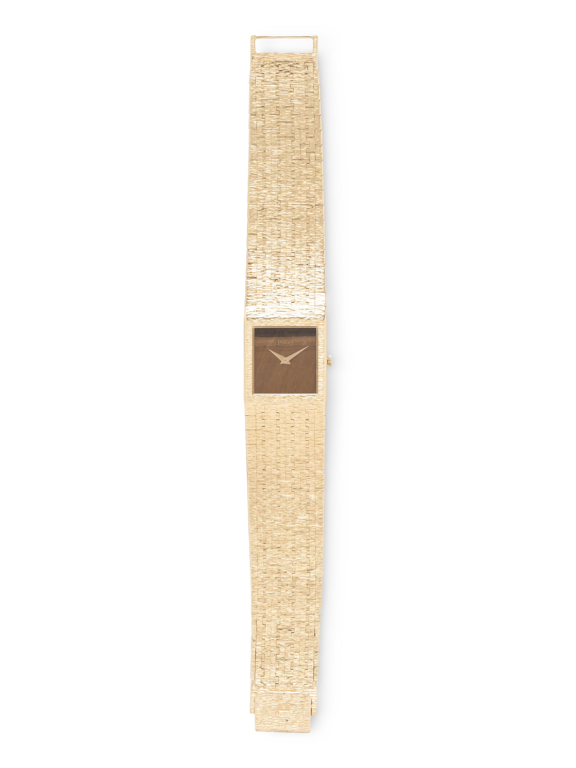 PIAGET, REF. 9133A6 18K YELLOW GOLD AND TIGER'S EYE WATCH