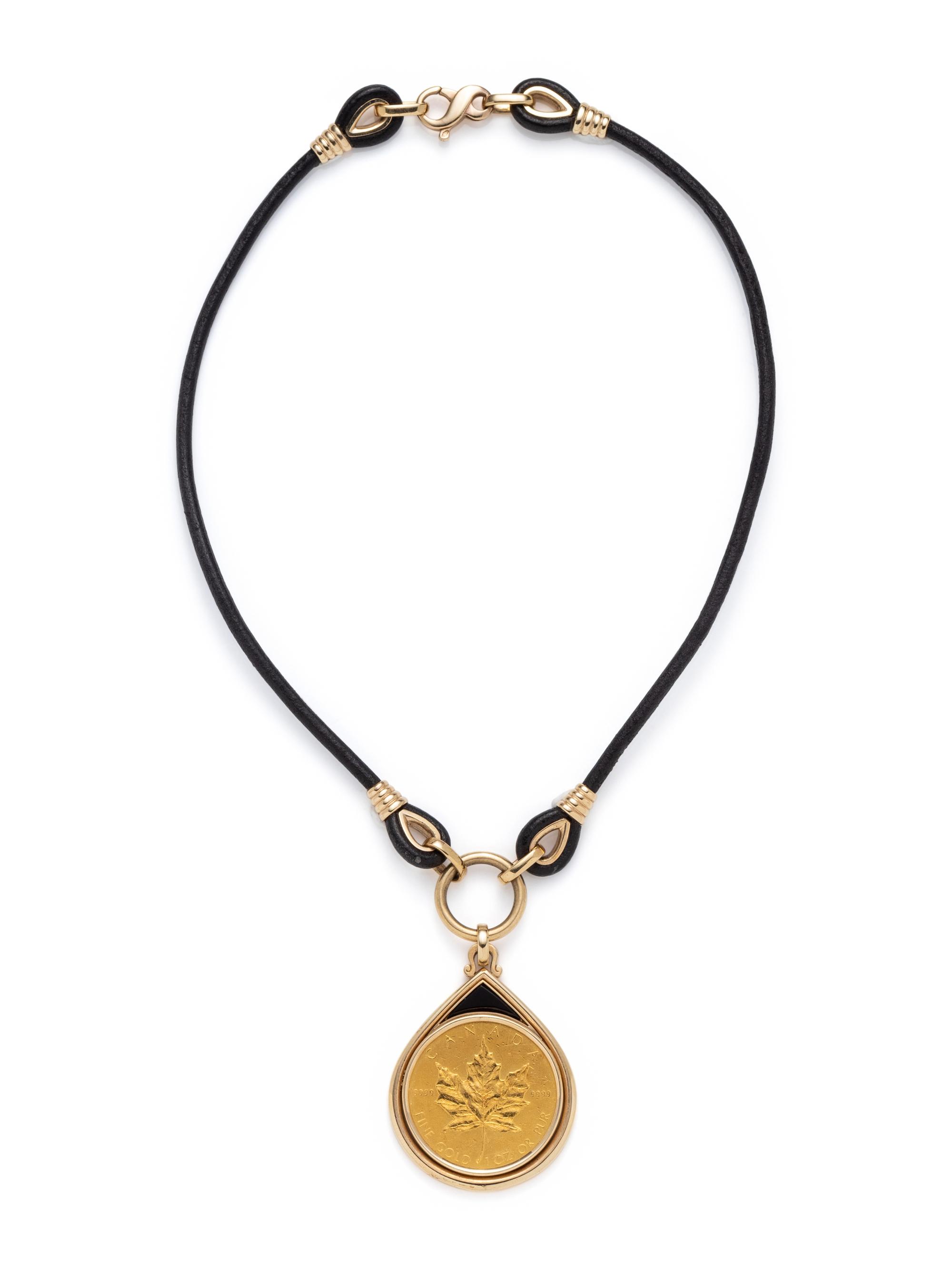 YELLOW GOLD AND COIN NECKLACE