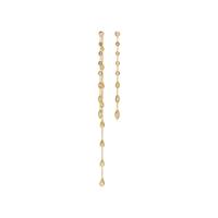 YELLOW GOLD AND DIAMOND STATION ASYMMETRICAL EARRINGS