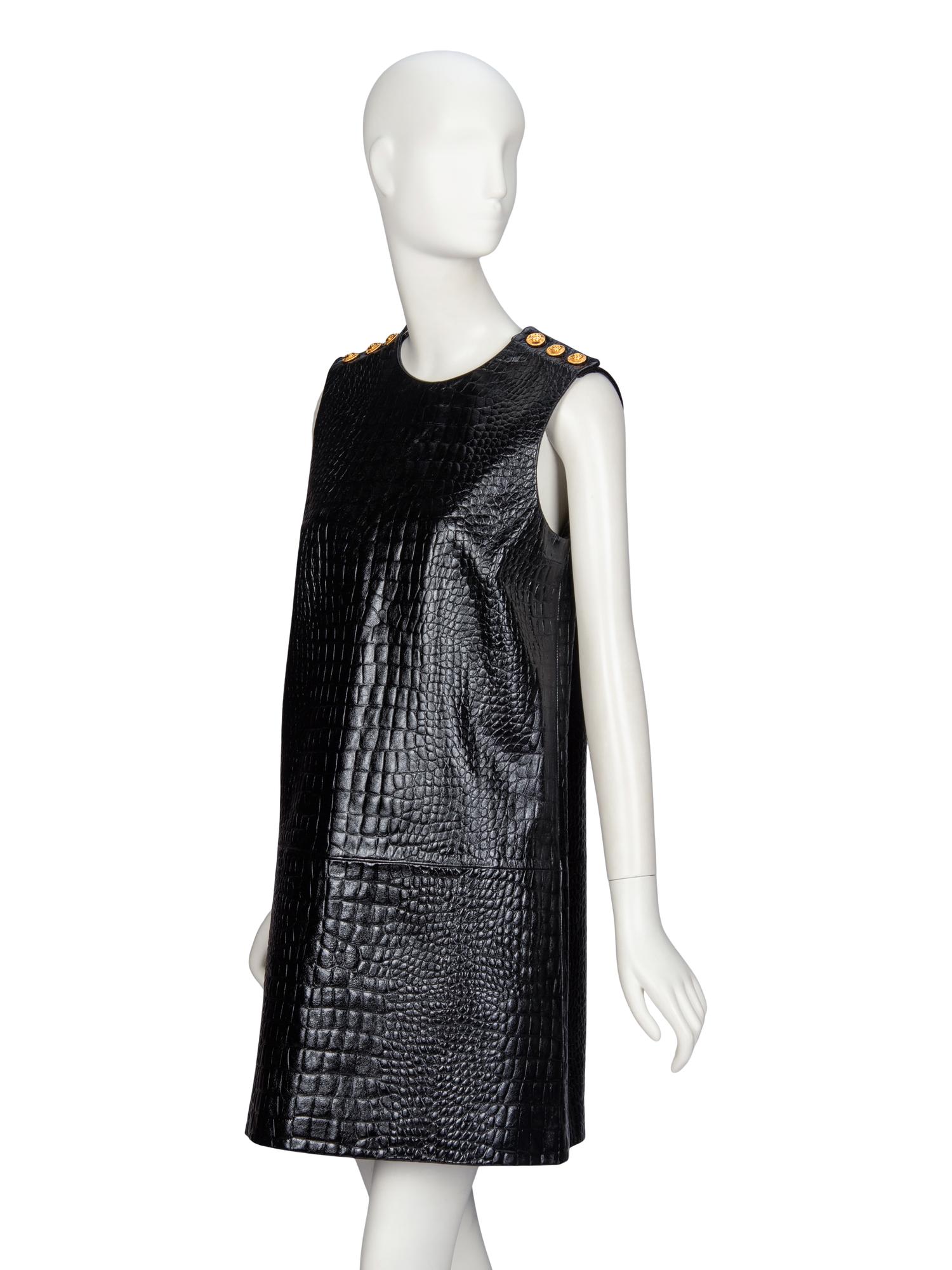 Gucci, Croc-Effect Leather Dress