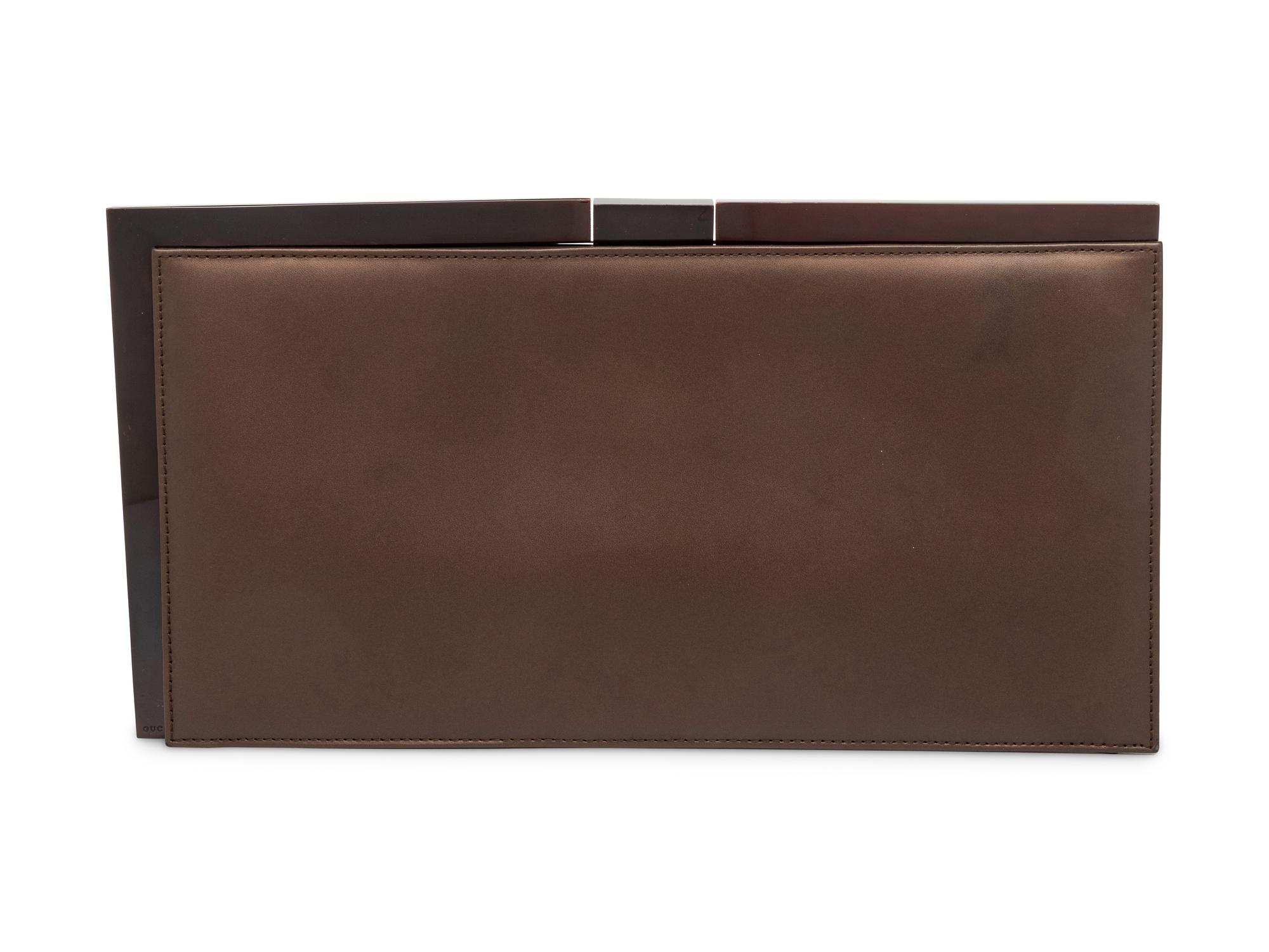 TOM FORD FOR GUCCI, FLAT LEATHER FRAME CLUTCH