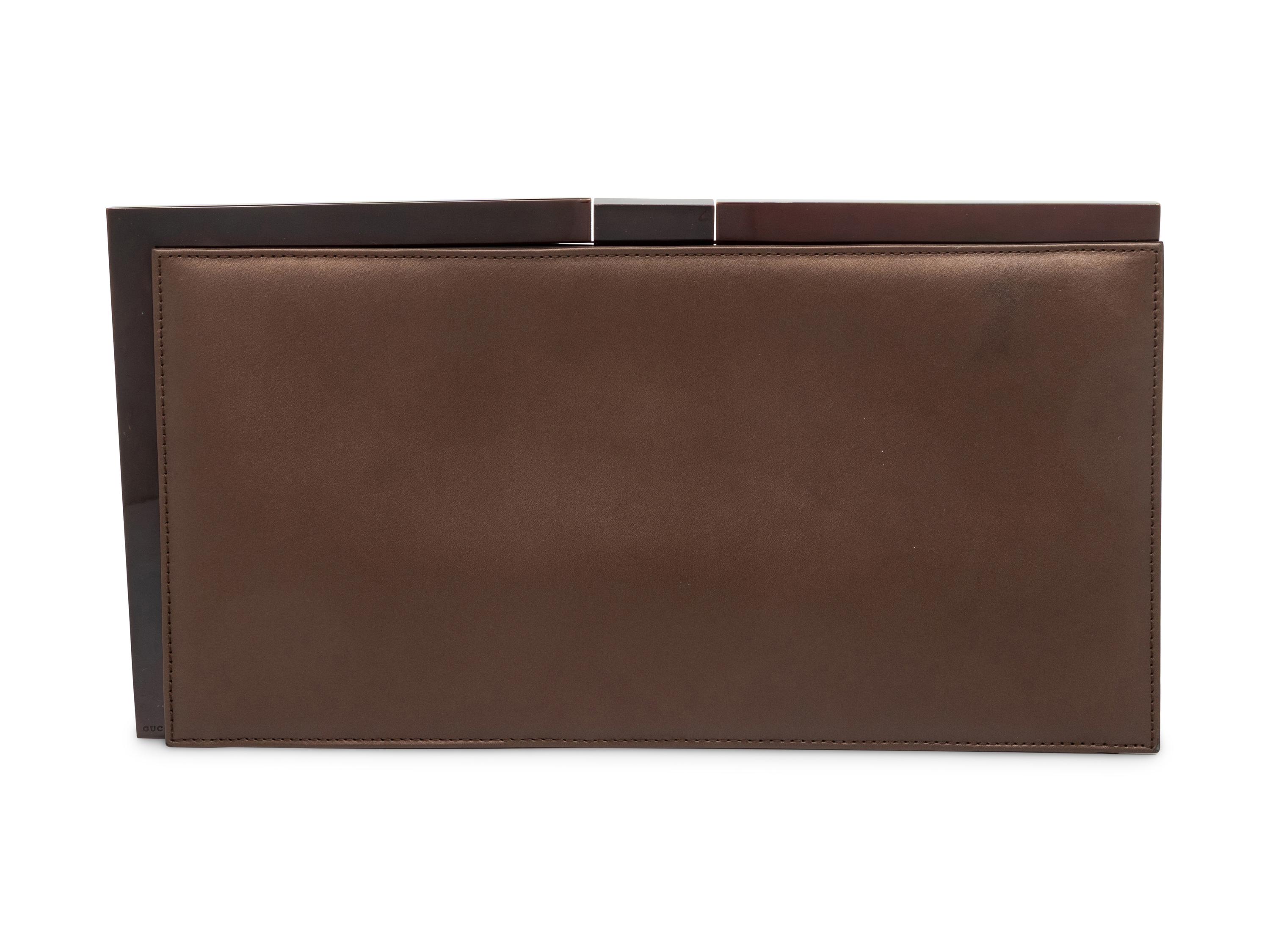 TOM FORD FOR GUCCI, FLAT LEATHER FRAME CLUTCH