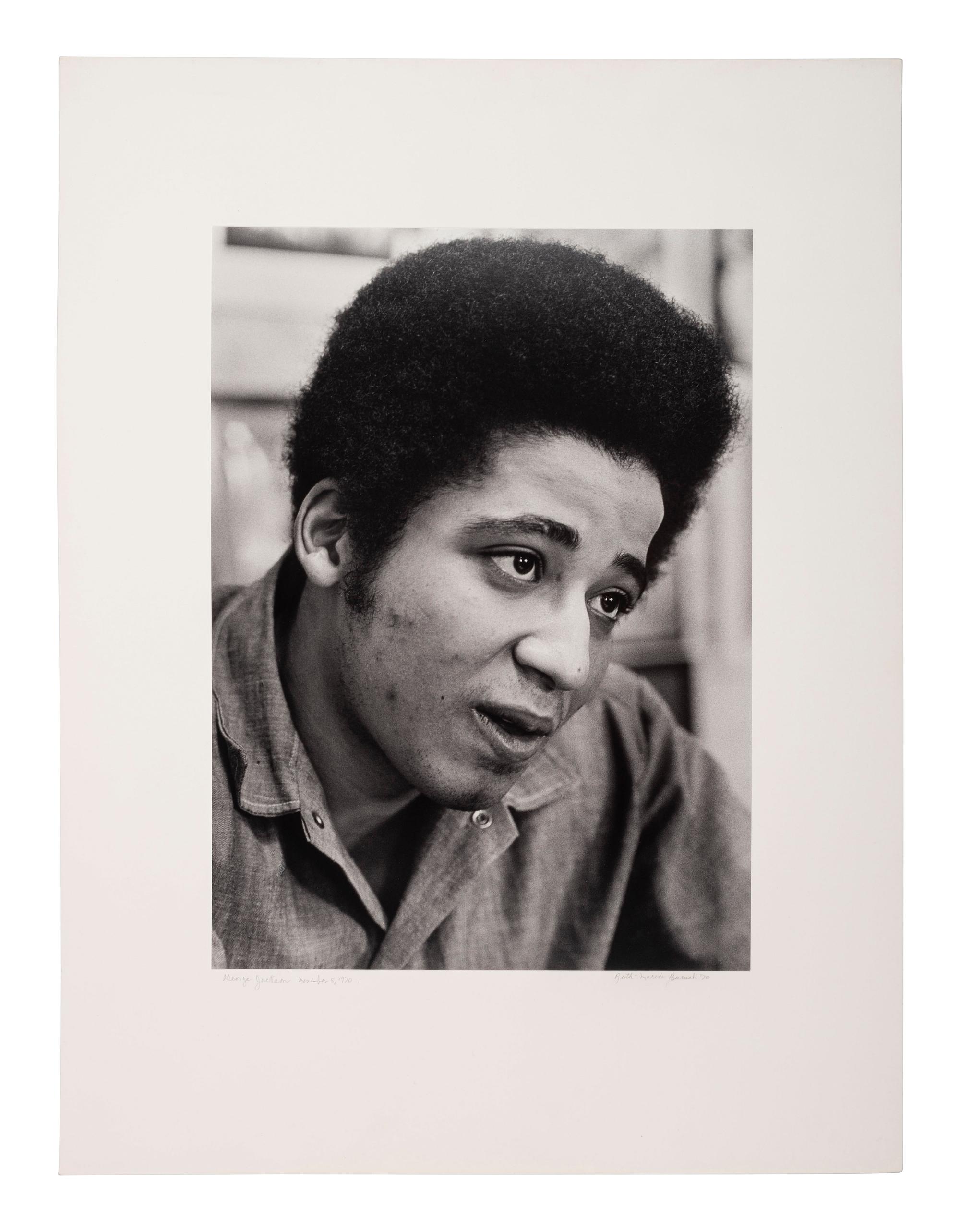[BLACK PANTHER PARTY]. BARUCH, Ruth-Marion (1922-1997), photographer. Portrait of African American activist George Jackson. 5 November 1970.