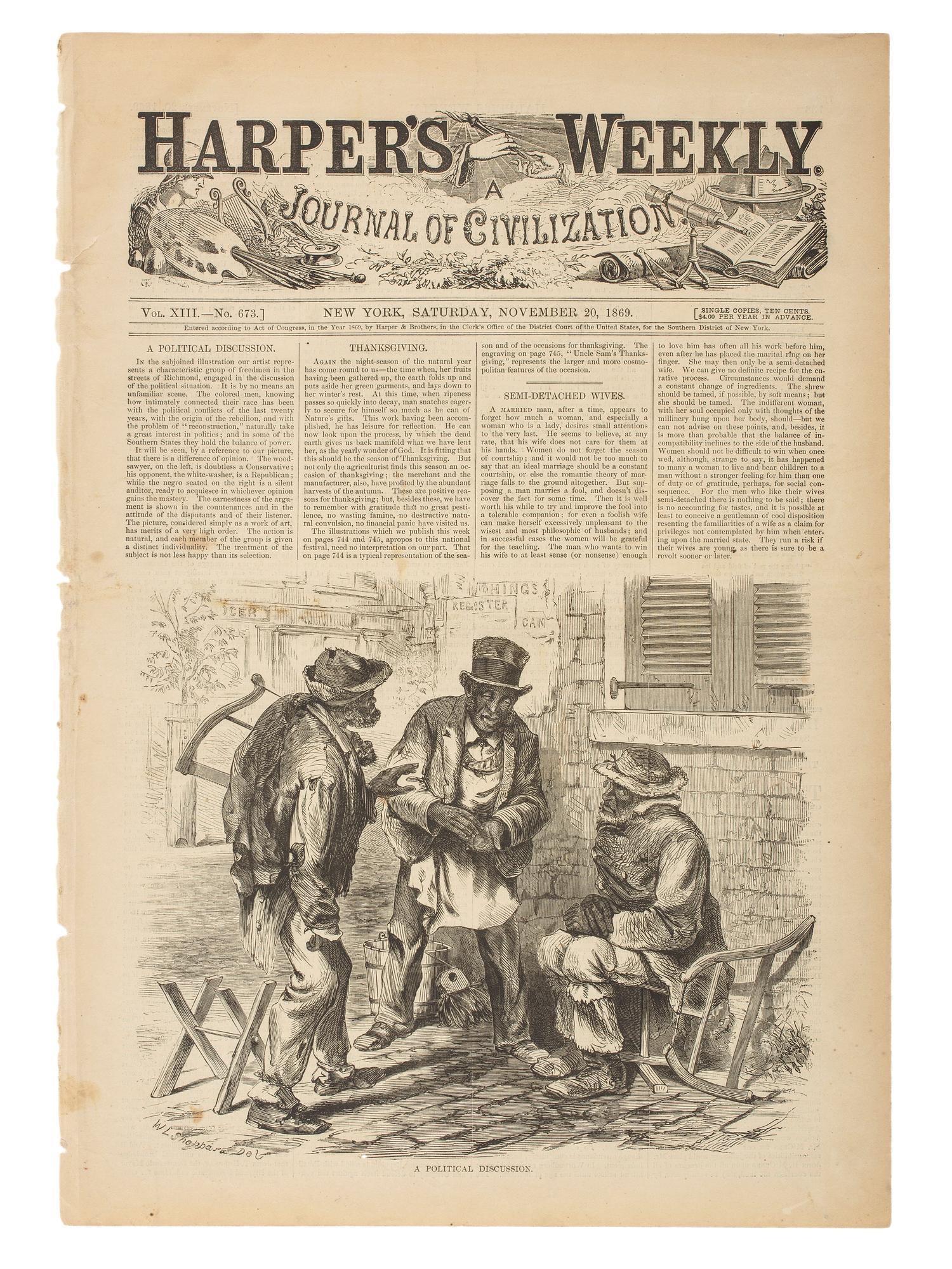 [CIVIL WAR - ART]. A group of 8 engravings, including Harper's Weekly illustrations, comprising: