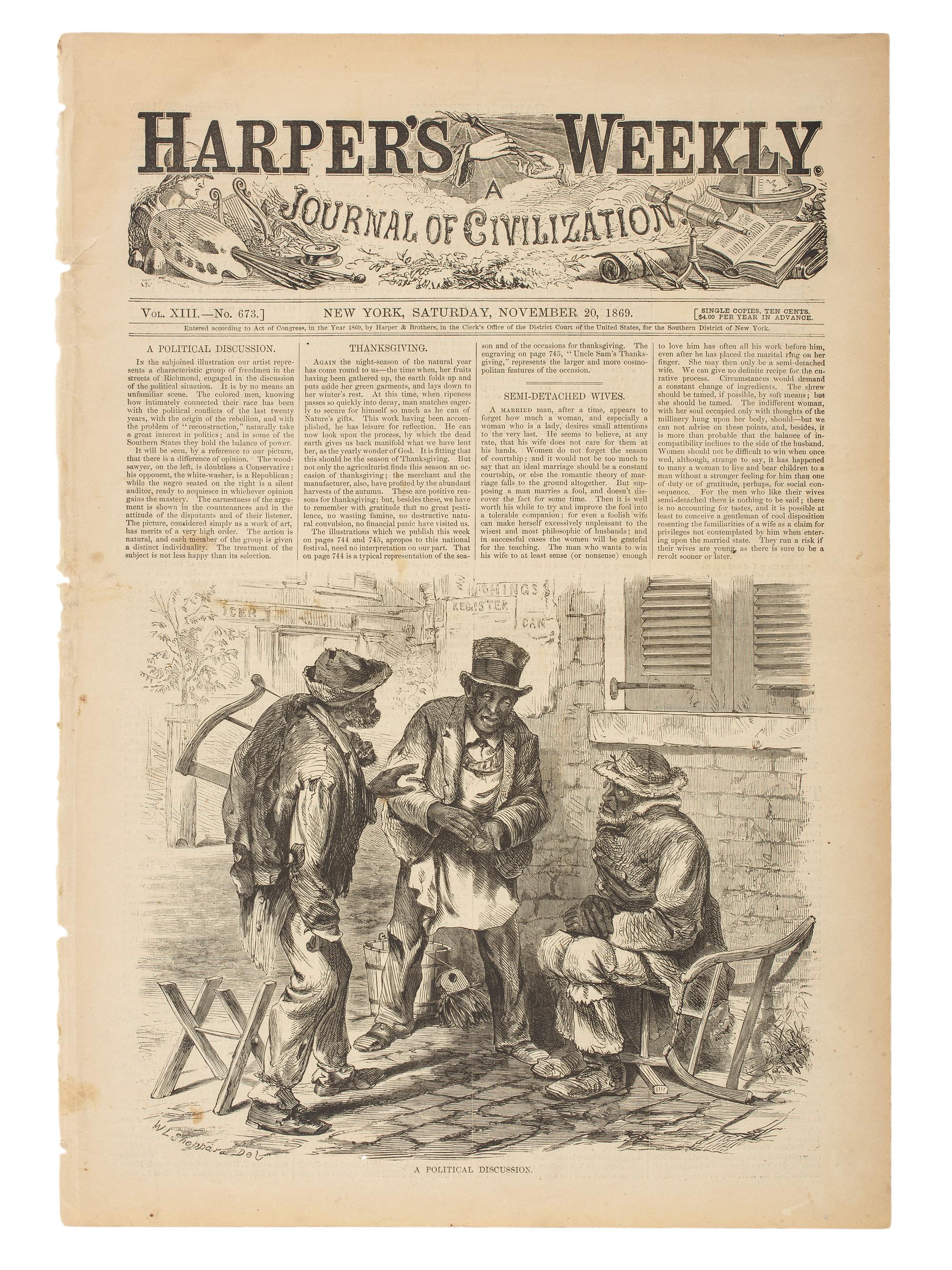 [CIVIL WAR - ART]. A group of 8 engravings, including Harper's Weekly illustrations, comprising: