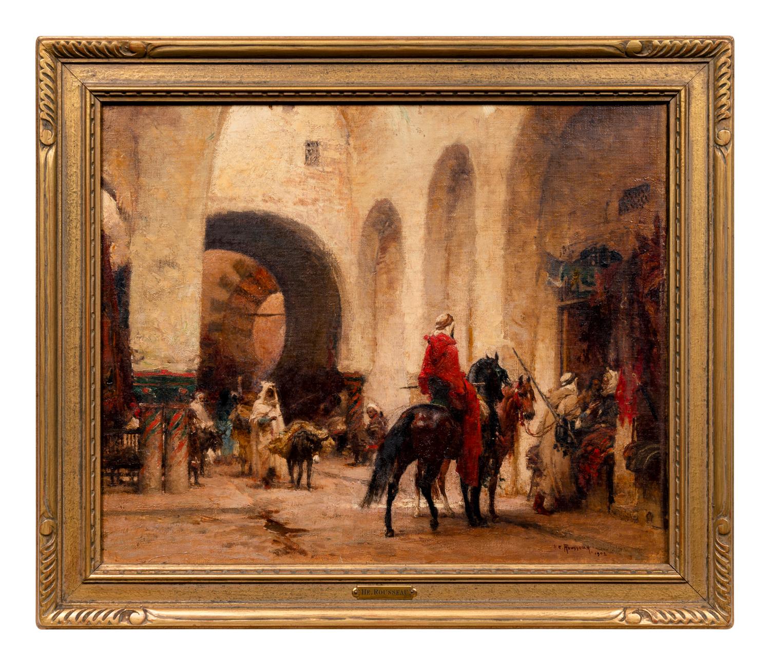 Group of riders in a covered street