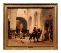 Group of riders in a covered street