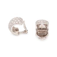 WHITE GOLD AND DIAMOND HUGGIE EARCLIPS