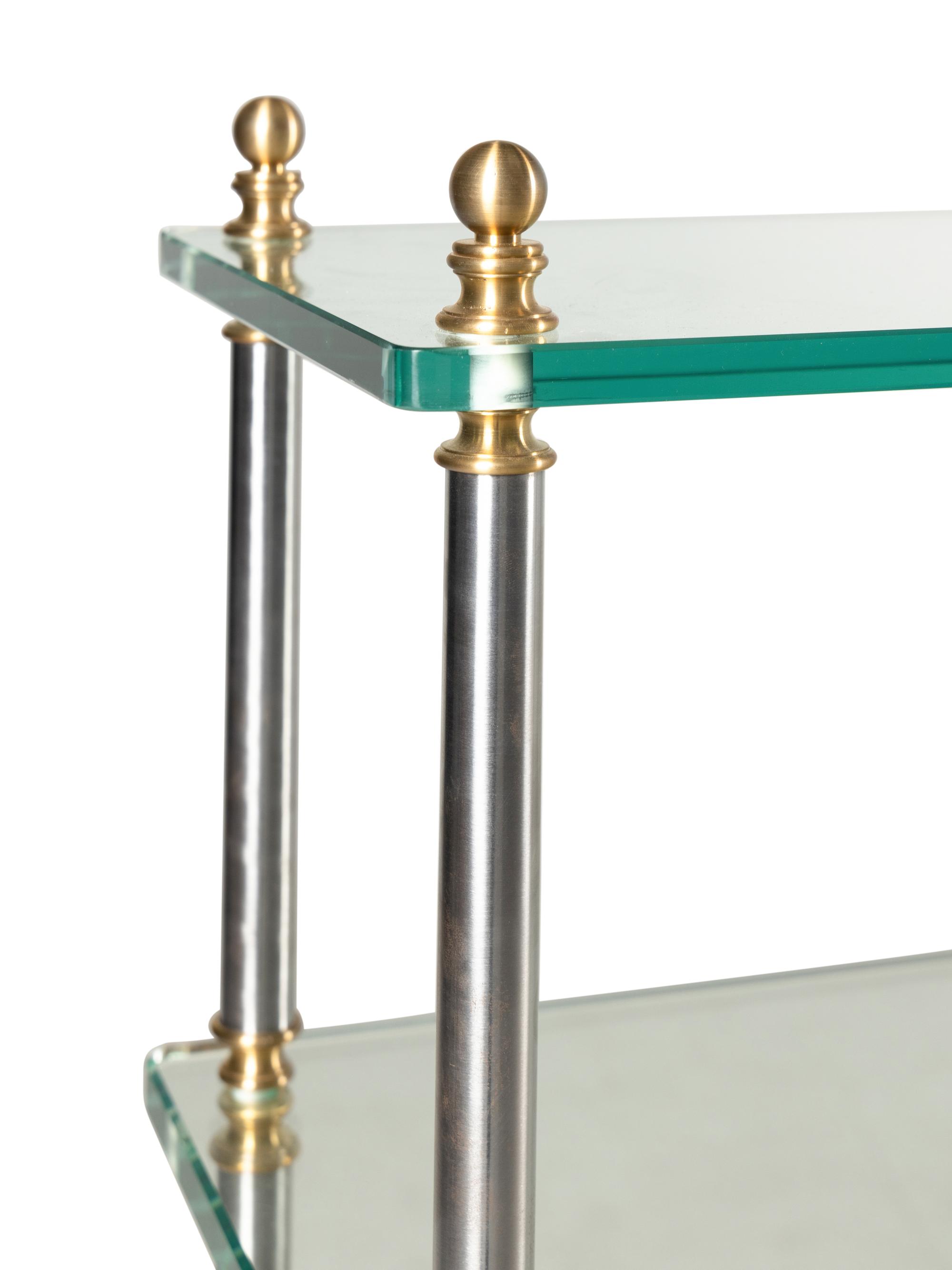 A Contemporary Metal and Glass Etagere