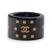 Chanel Black and Gold-Tone Ring