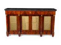 An Empire Style Figured Mahogany Marble-Top Server