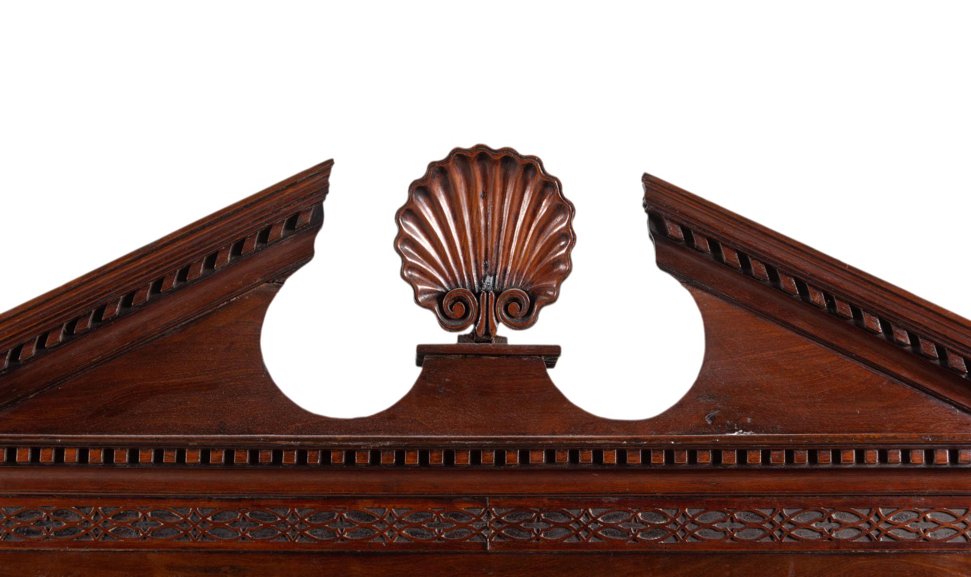 A George III Shell-Carved Mahogany Chest-on-Chest