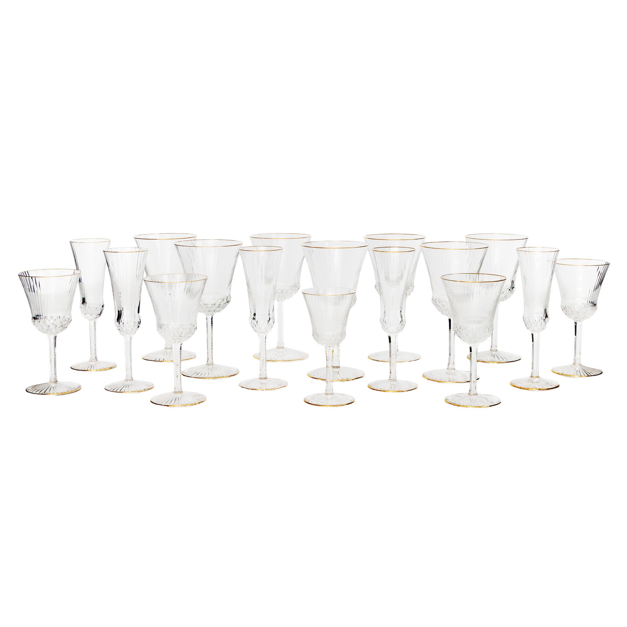 A Saint-Louis Cut Glass Stemware Service