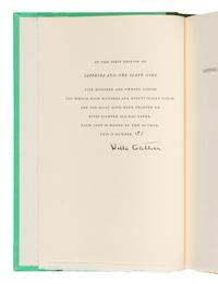 CATHER, Willa (1873-1947). Sapphira and the Slave Girl . New York: Alfred A. Knopf, 1940.