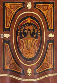 A Napoleon III Style Marquetry Marble-Top Cabinet
