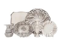 A Group of Six Continental Silver Table Articles