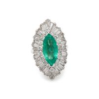 CONVERTIBLE EMERALD AND DIAMOND RING/PENDANT