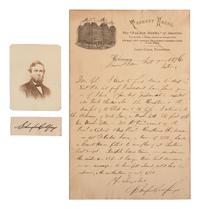 [POLITICS]. COLFAX, Schuyler (1823-1885). CDV and ALS.