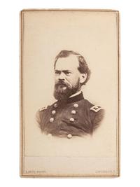 [CIVIL WAR]. MCPHERSON, James B. (1828-1864). CDV and endorsement signed ("J.B. McPherson"). Head Quarters 17th Army Corps, Vicksburg, MS, 5 October 1863.